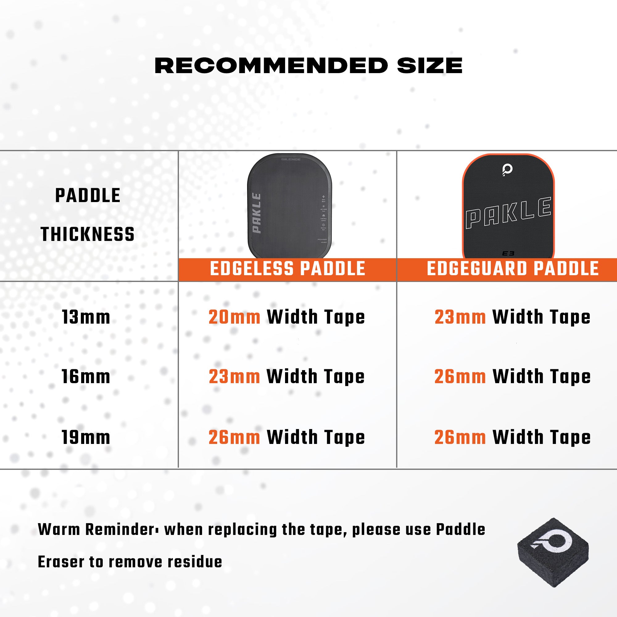 Pickleball Paddle Protective Edge Tape - 3 Pack - PAKLE
