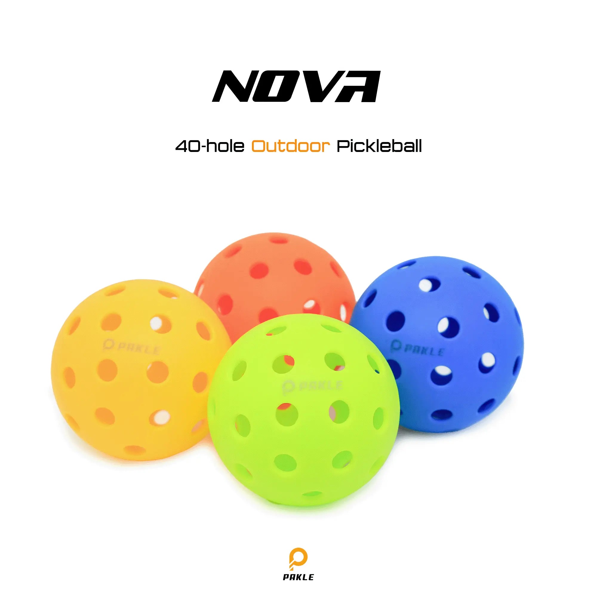 NOVA 40-hole Outdoor Pickleballs - PAKLE