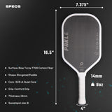 Silence - Raw T700 Carbon Quiet Pickleball Paddle
