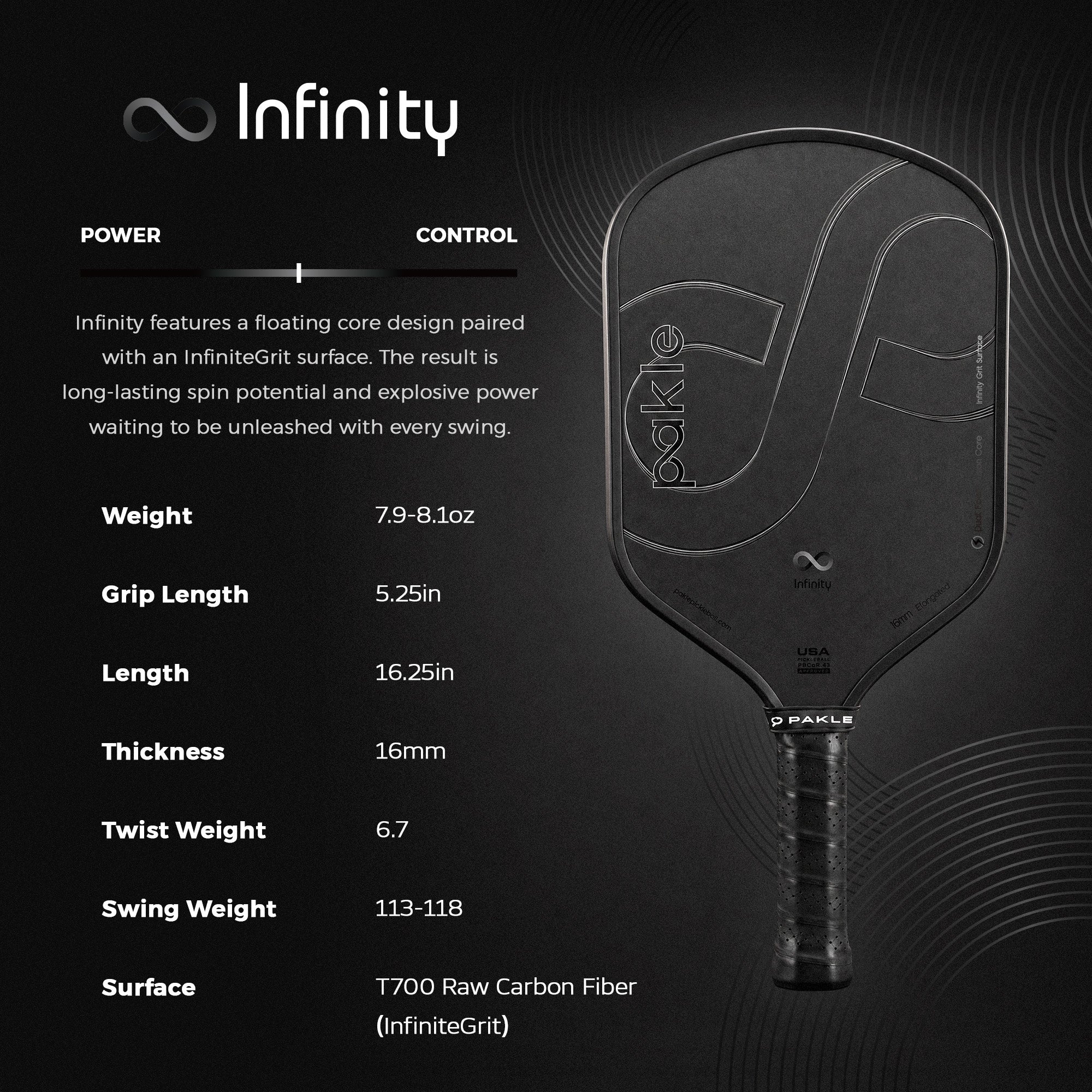 Infinity - New Gen4.5 Pickleball Paddle - Pakle Pickleball Company