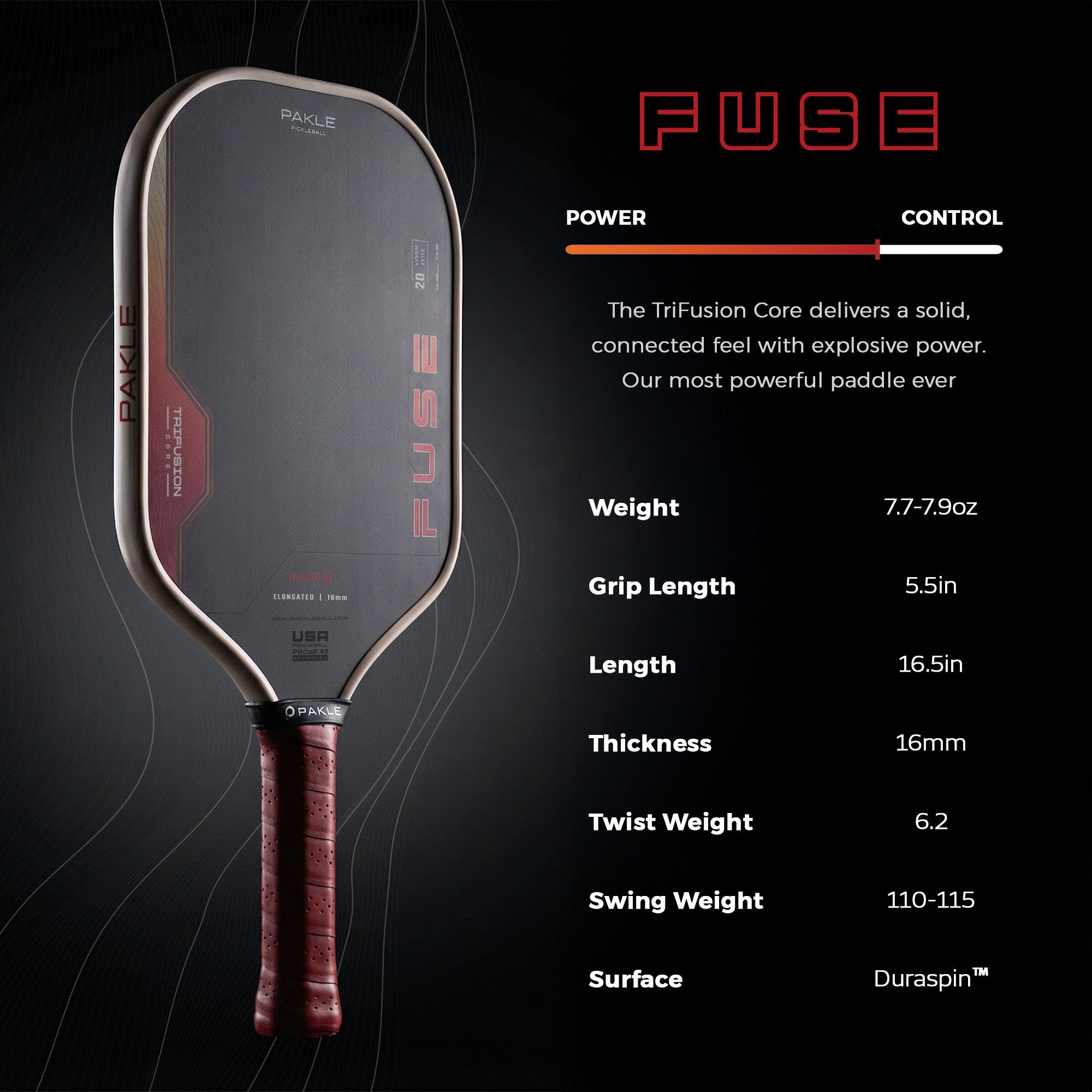 (Pre Order Shipping Late May) FUSE - New Gen4.5 Pickleball Paddle - Pakle Pickleball Company